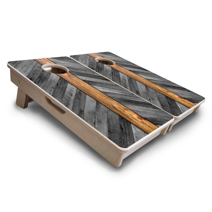 Mini Cornhole Boards - Grey Herringbone