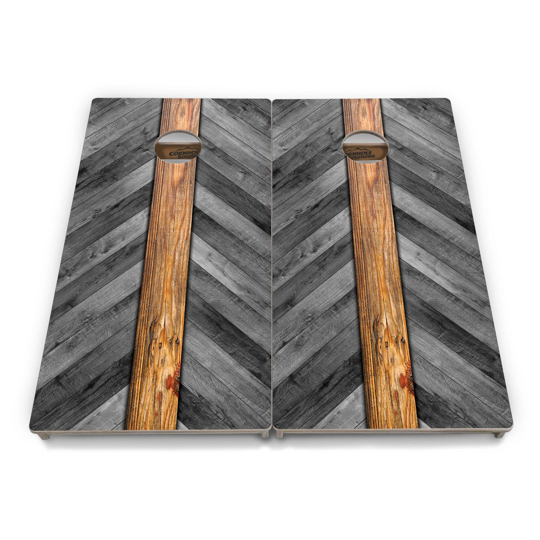 Woodgrain Plank Collection Cornhole Boards – Tournament Series