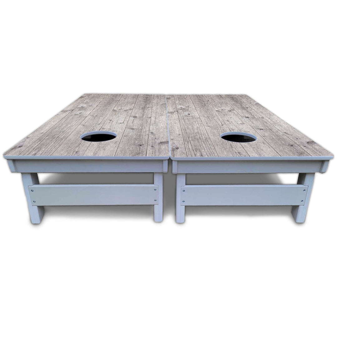 Driftwood Grey Stained Cornhole Boards - All Weather Series