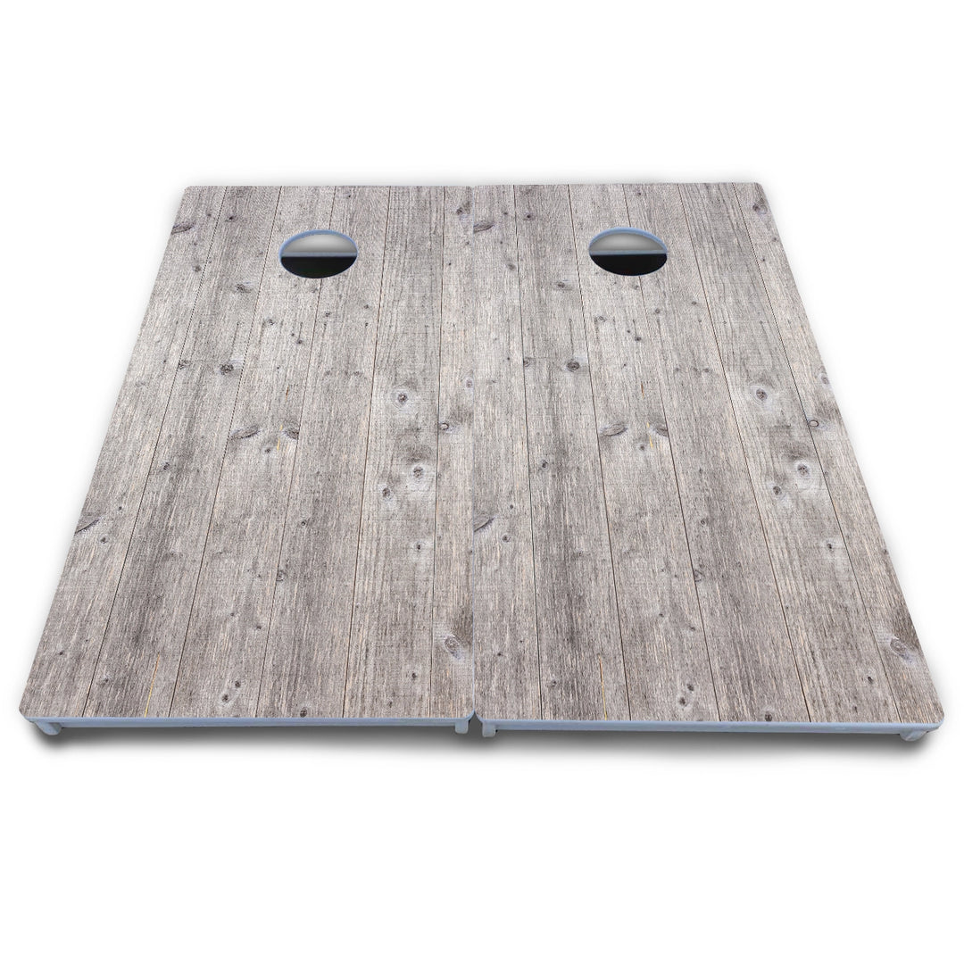 Driftwood Grey Stained Cornhole Boards - All Weather Series