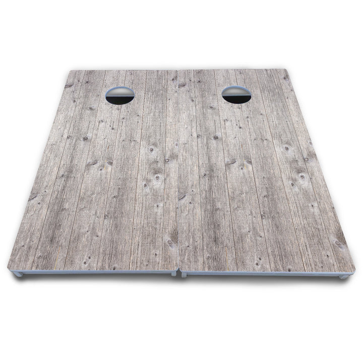 Driftwood Grey Stained Cornhole Boards - All Weather Series