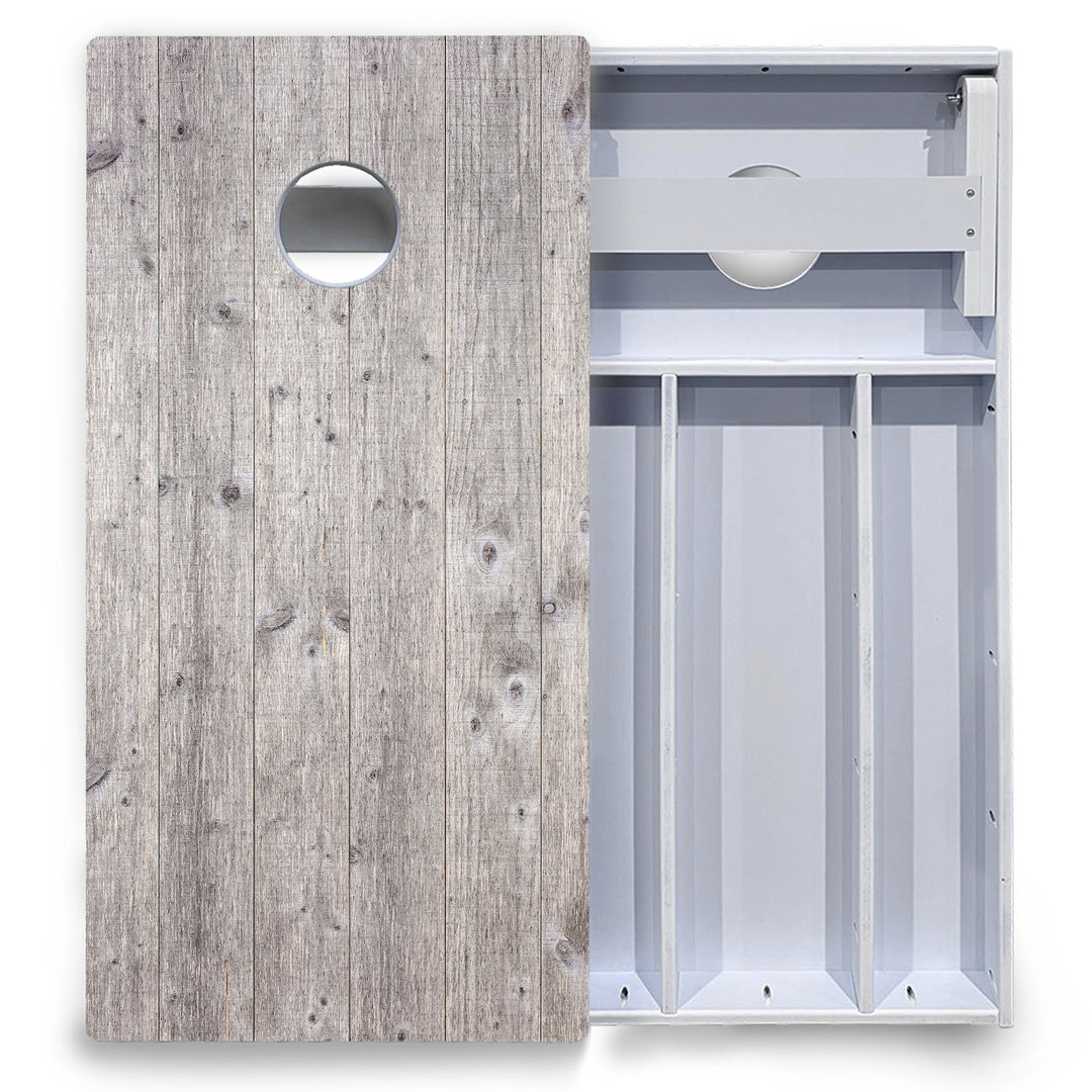 Driftwood Grey Stained Cornhole Boards - All Weather Series