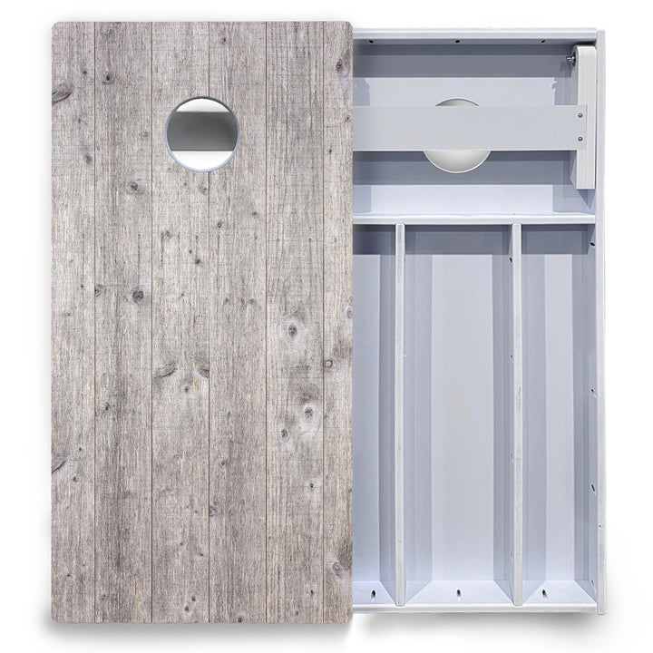 Driftwood Grey Stained Cornhole Boards - All Weather Series
