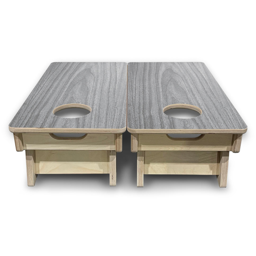 Mini Cornhole Boards - Light Grey Wood