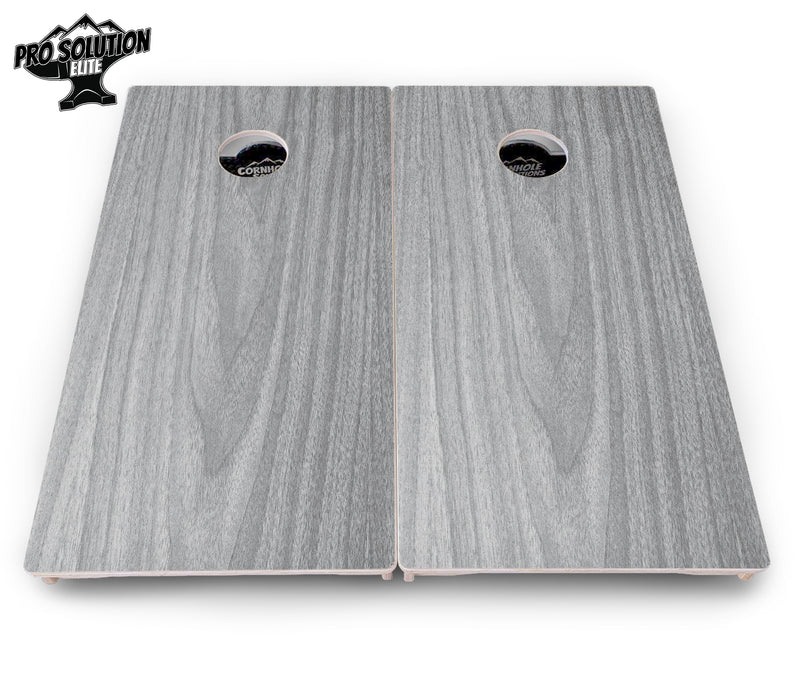 Pro Solution Elite - Light Grey Wood - Professional Tournament Cornhole Boards 3/4" Baltic Birch - Zero Bounce Zero Movement Vertical Interlocking Braces for Extra Weight & Stability +Double Thick Legs +Airmail Blocker