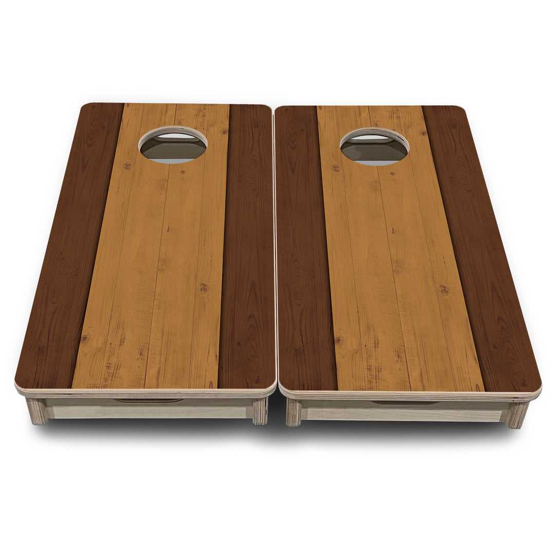 Mini Cornhole Boards - Brown Two Tone Planks
