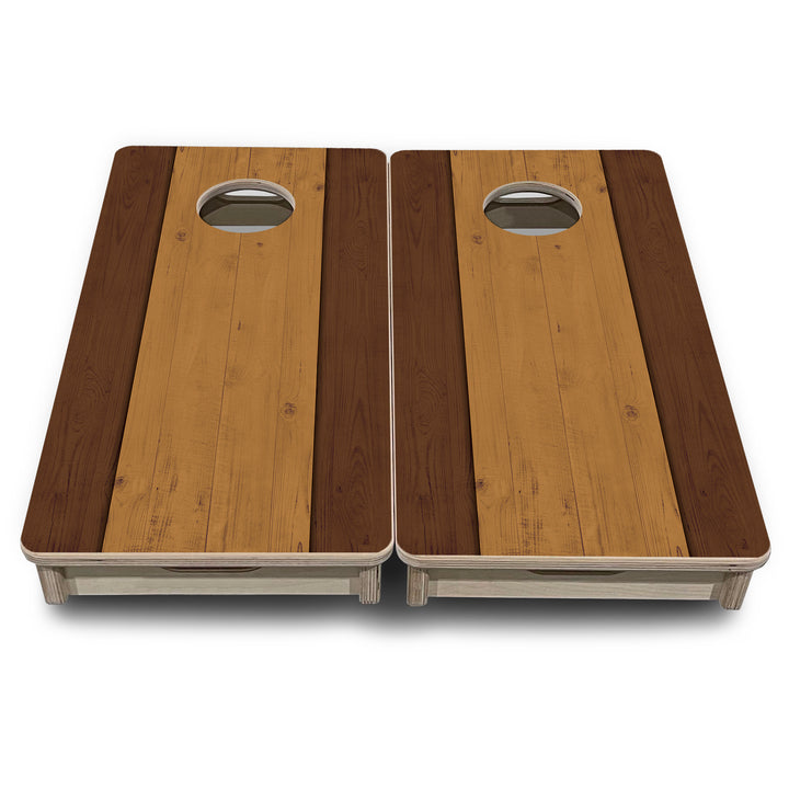 Mini Cornhole Boards - Brown Two Tone Planks