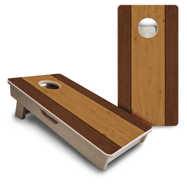 Mini Cornhole Boards - Brown Two Tone Planks