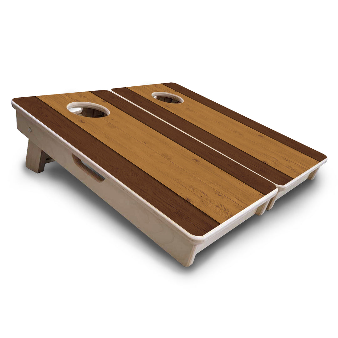 Mini Cornhole Boards - Brown Two Tone Planks
