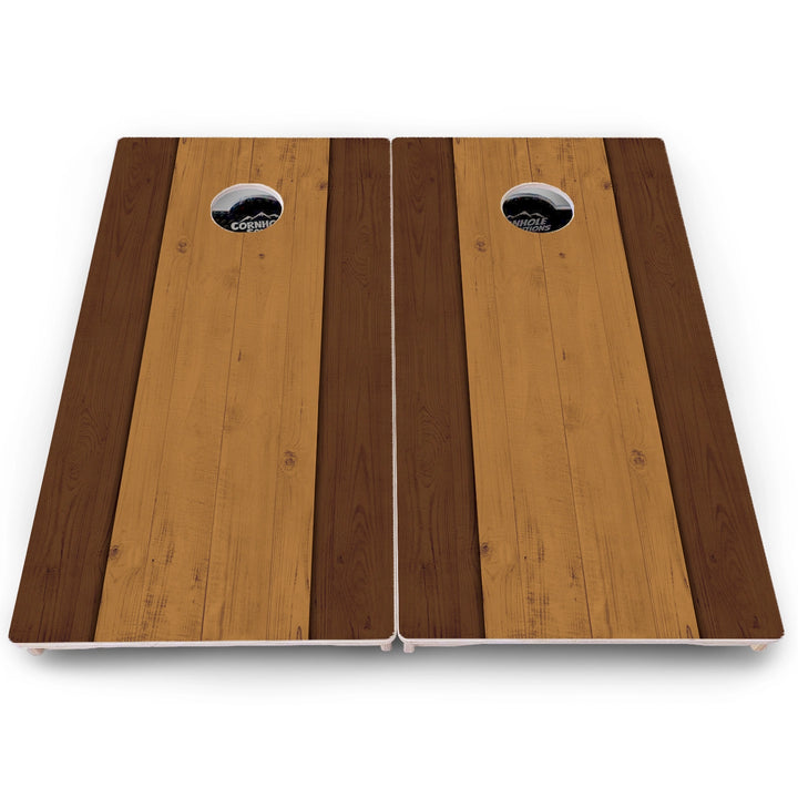 Woodgrain Stripe Cornhole Boards – Pro Lite or Pro Elite