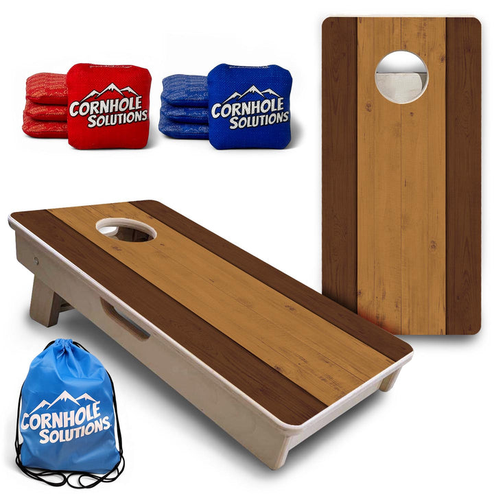 Brown Two Tone Planks - Mini or Vacation Size Cornhole Boards