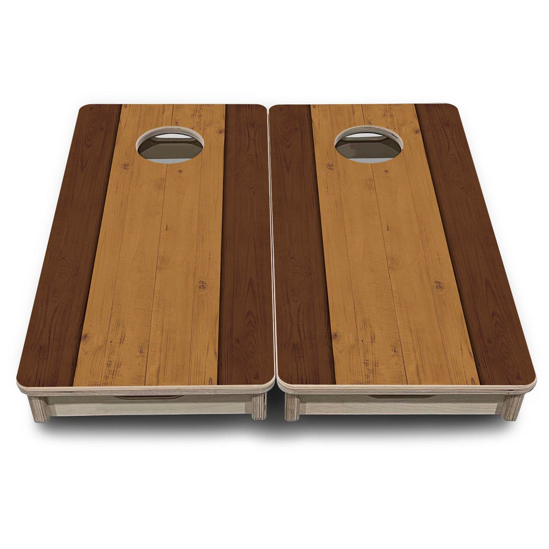 Brown Two Tone Planks - Mini or Vacation Size Cornhole Boards