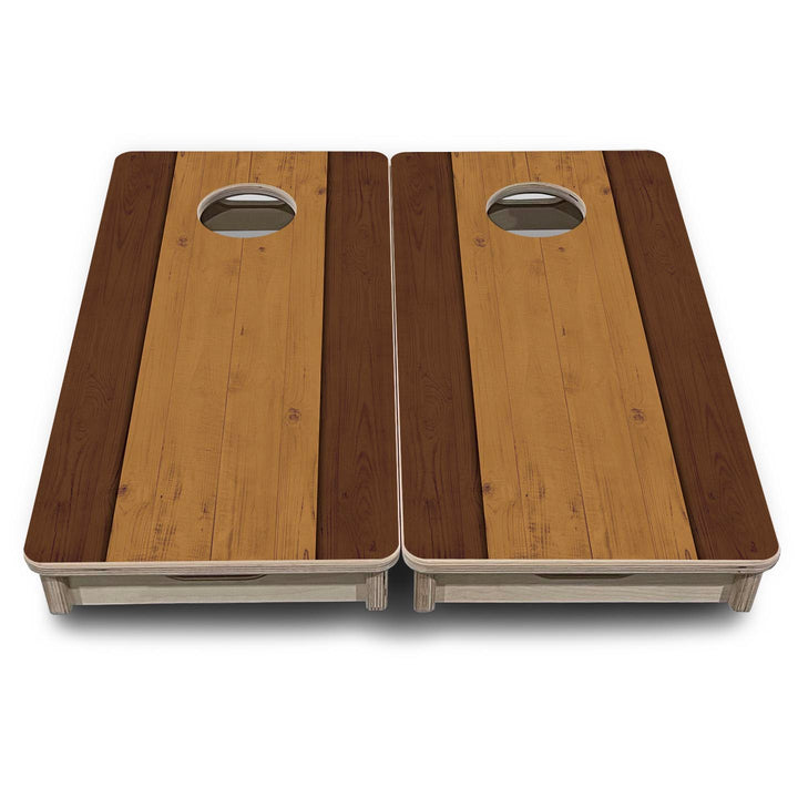 Brown Two Tone Planks - Mini or Vacation Size Cornhole Boards