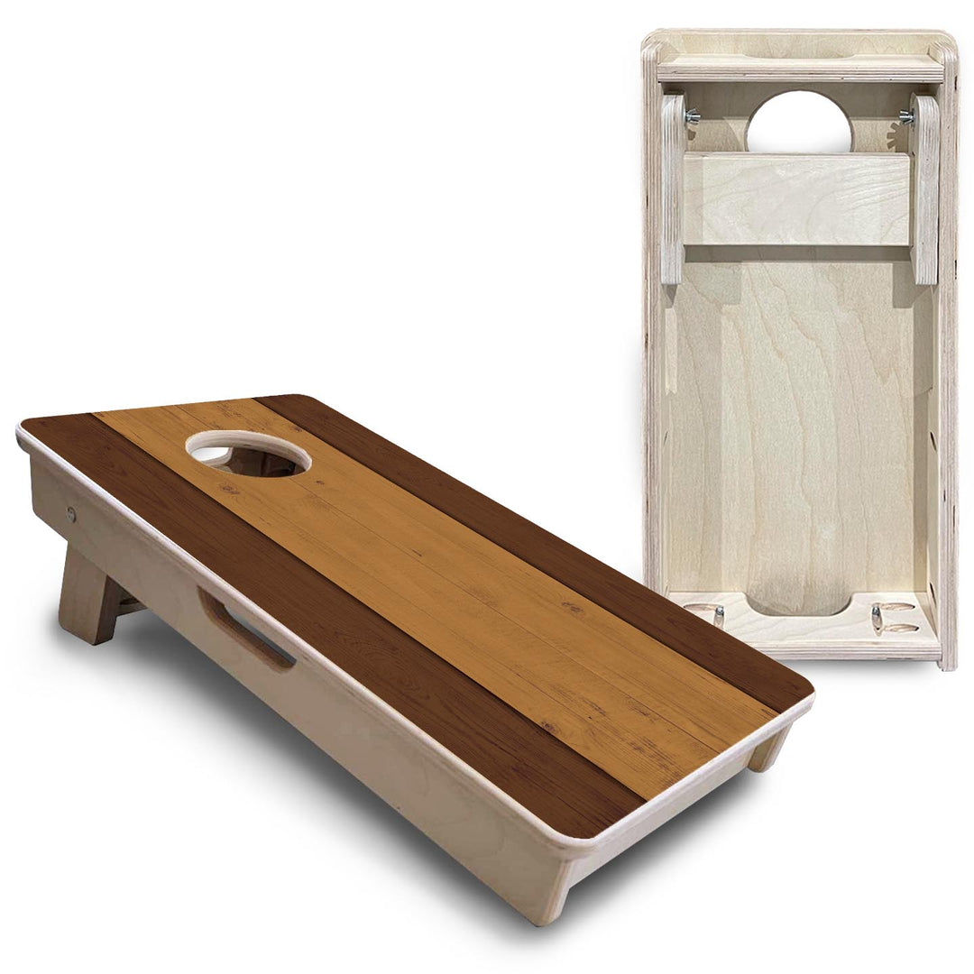 Brown Two Tone Planks - Mini or Vacation Size Cornhole Boards