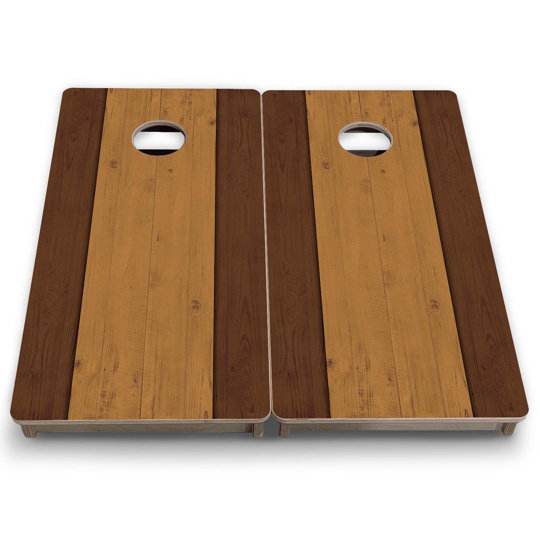 Brown Two Tone Planks - Mini or Vacation Size Cornhole Boards