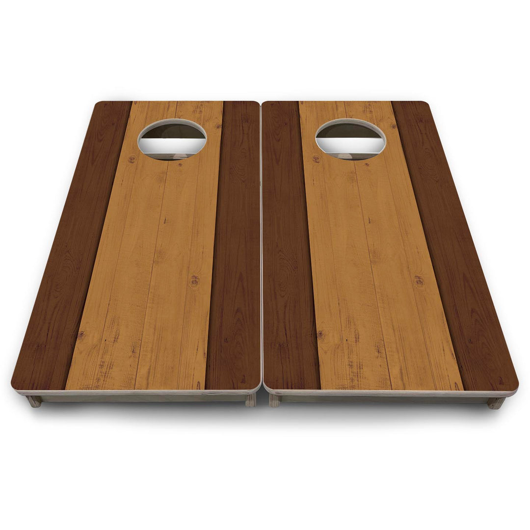 Brown Two Tone Planks - Mini or Vacation Size Cornhole Boards