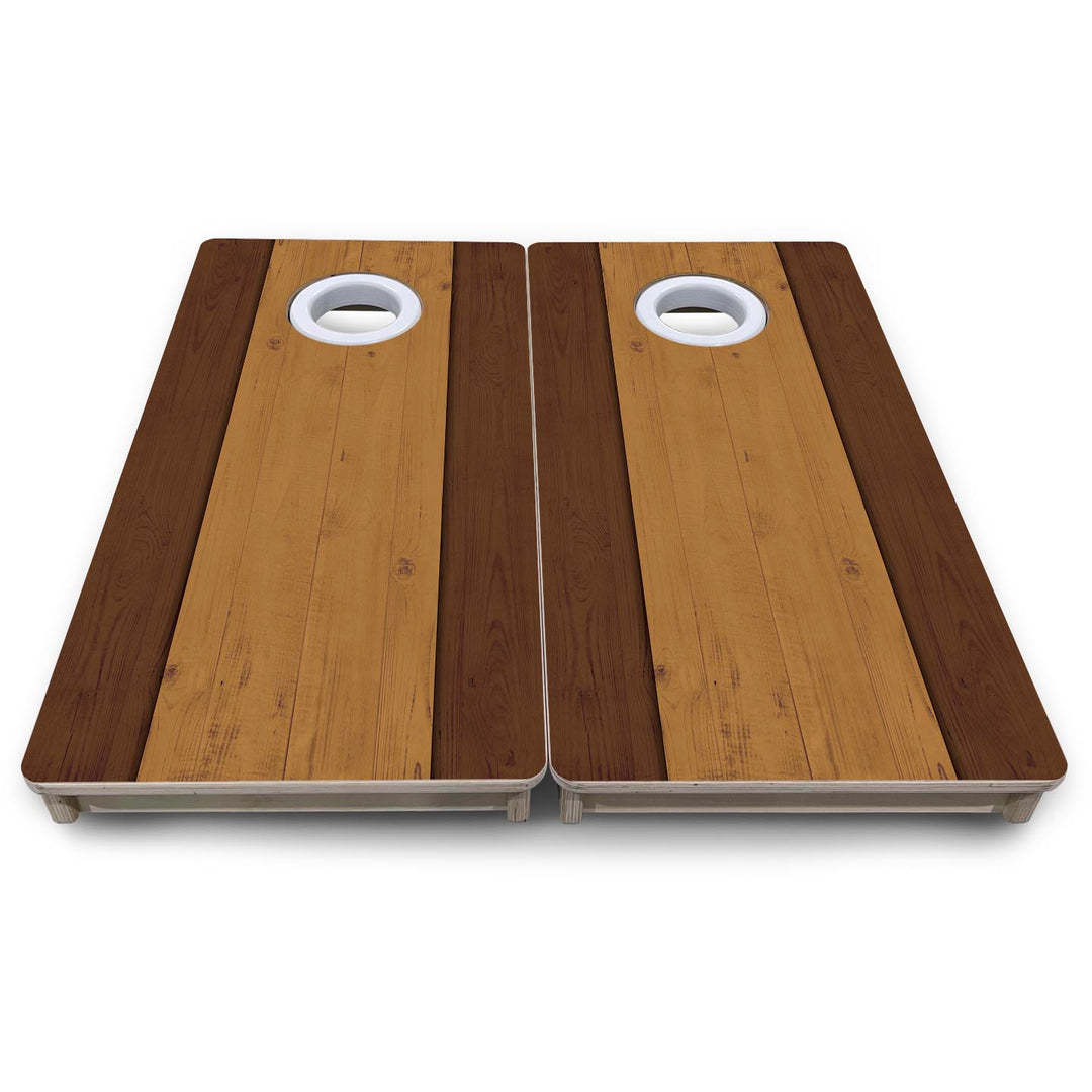 Brown Two Tone Planks - Mini or Vacation Size Cornhole Boards