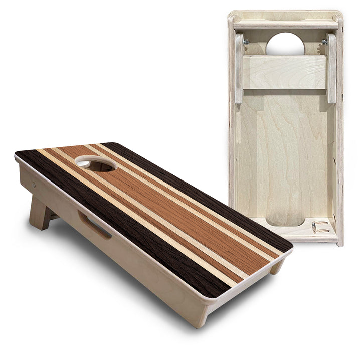 Mini Cornhole Boards - Brown Two Tone Stripes