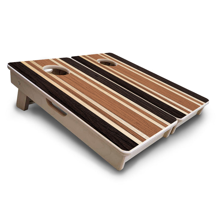Mini Cornhole Boards - Brown Two Tone Stripes