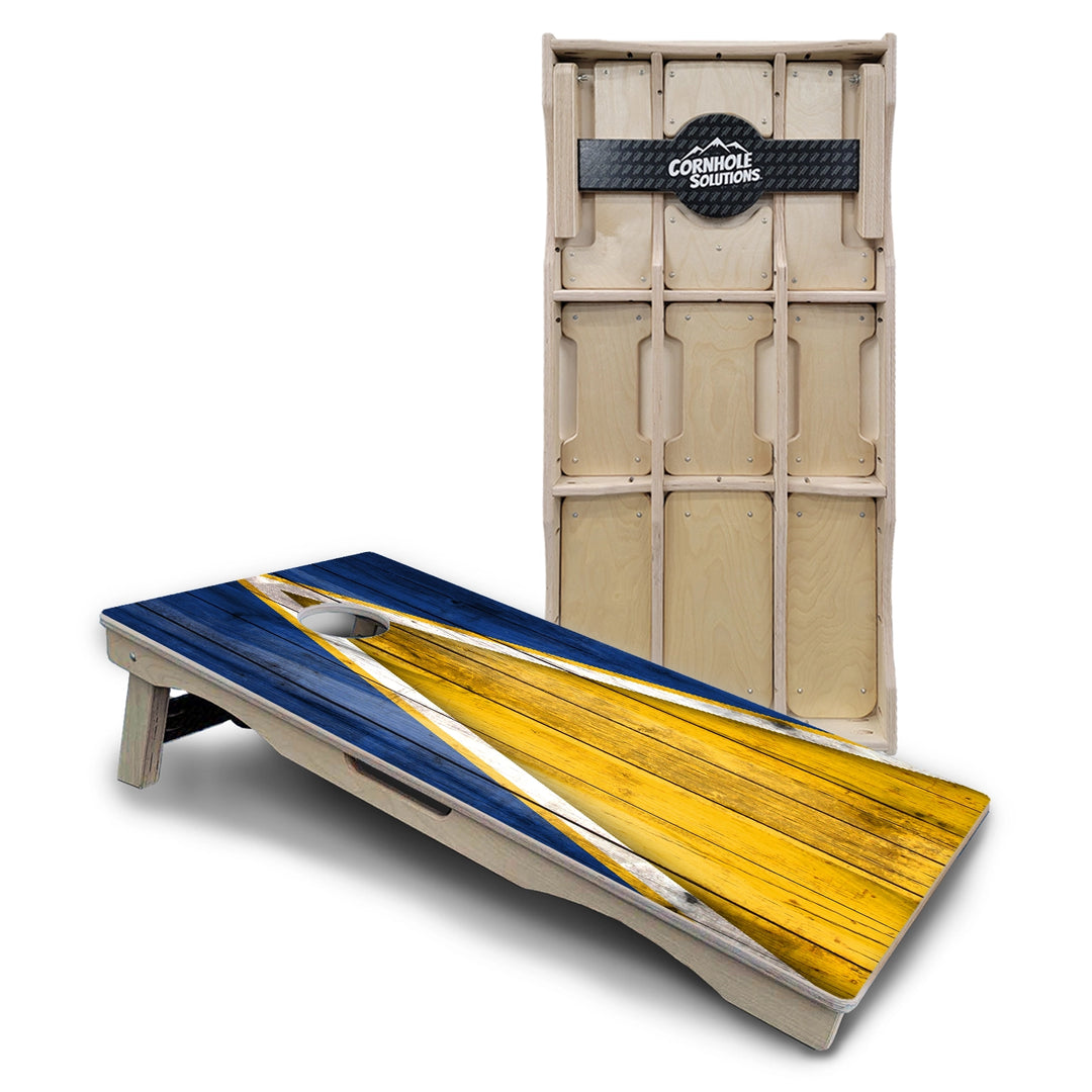 Yellow & Blue Triangle Cornhole Boards – Pro Lite or Pro Elite