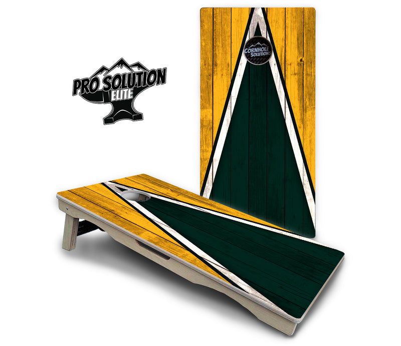 Pro Solution Elite - Team Color Triangle Design Options - Professional Tournament Cornhole Boards 3/4" Baltic Birch - Zero Bounce Zero Movement Vertical Interlocking Braces for Extra Weight & Stability +Double Thick Legs +Airmail Blocker