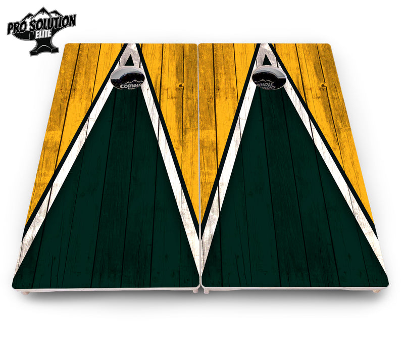 Pro Solution Elite - Team Color Triangle Design Options - Professional Tournament Cornhole Boards 3/4" Baltic Birch - Zero Bounce Zero Movement Vertical Interlocking Braces for Extra Weight & Stability +Double Thick Legs +Airmail Blocker