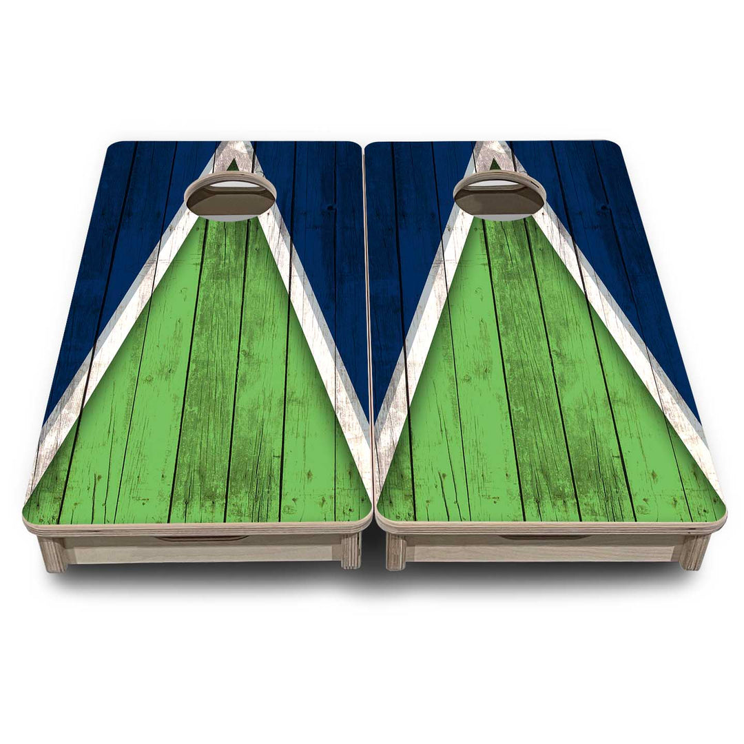 Mini Cornhole Boards - Team Color Triangle