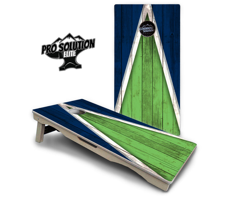 Pro Solution Elite - Team Color Triangle Design Options - Professional Tournament Cornhole Boards 3/4" Baltic Birch - Zero Bounce Zero Movement Vertical Interlocking Braces for Extra Weight & Stability +Double Thick Legs +Airmail Blocker