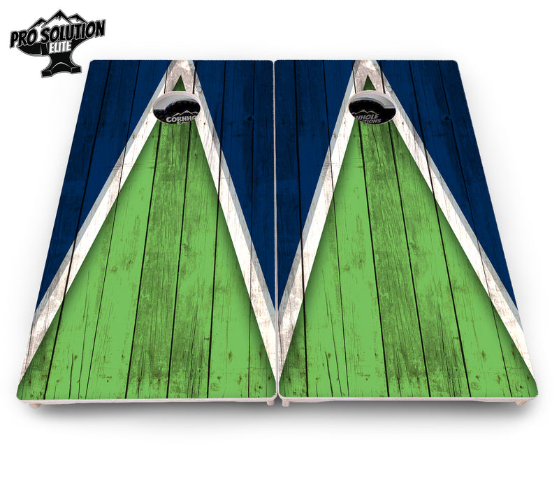 Pro Solution Elite - Team Color Triangle Design Options - Professional Tournament Cornhole Boards 3/4" Baltic Birch - Zero Bounce Zero Movement Vertical Interlocking Braces for Extra Weight & Stability +Double Thick Legs +Airmail Blocker