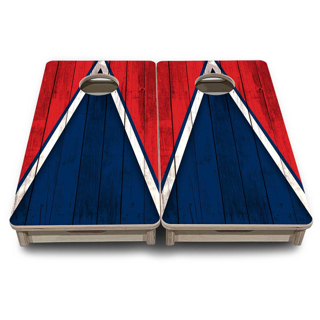 Mini Cornhole Boards - Team Color Triangle