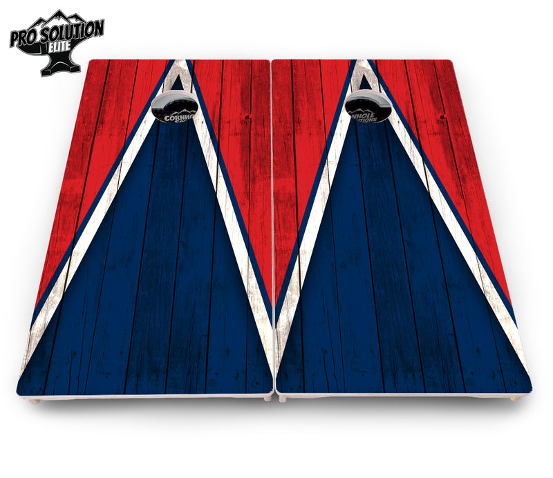 Pro Solution Elite - Team Color Triangle Design Options - Professional Tournament Cornhole Boards 3/4" Baltic Birch - Zero Bounce Zero Movement Vertical Interlocking Braces for Extra Weight & Stability +Double Thick Legs +Airmail Blocker