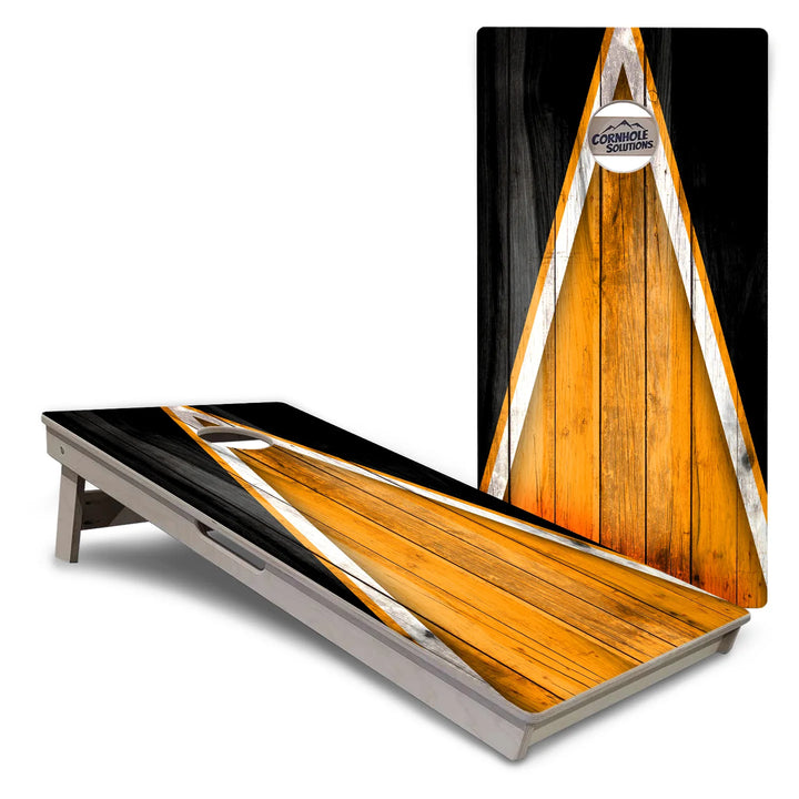 Orange & Black Triangle Cornhole Boards – Tournament Series