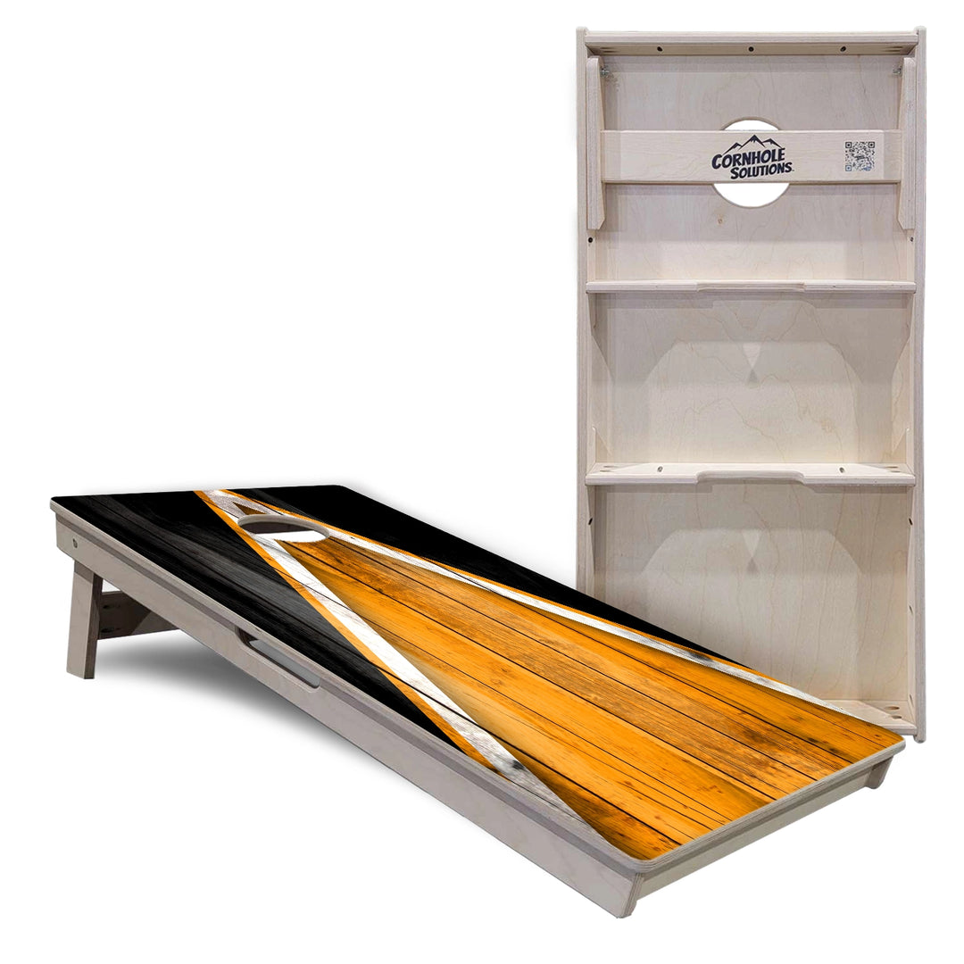 Orange & Black Triangle Cornhole Boards – Tournament Series