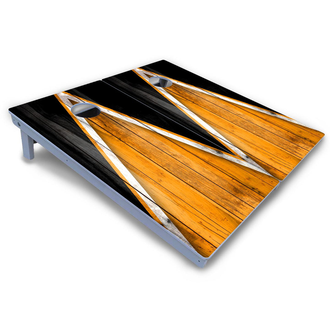 Orange/Black Triangle Cornhole Boards - All Weather Series