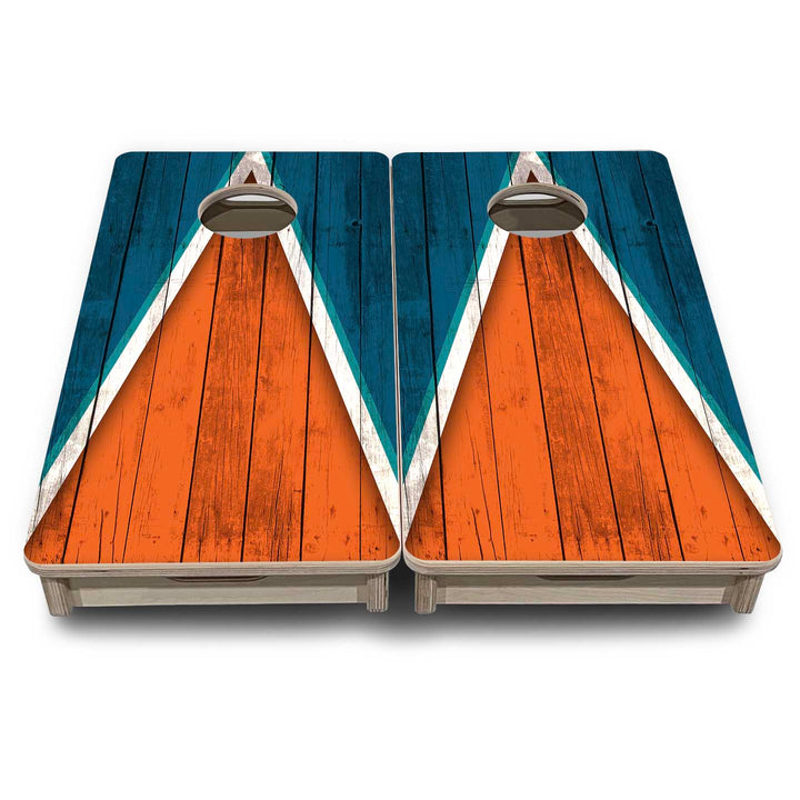 Mini Cornhole Boards - Team Color Triangle