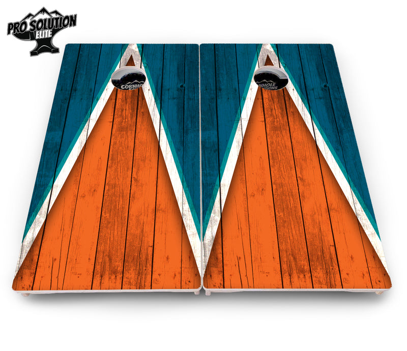 Pro Solution Elite - Team Color Triangle Design Options - Professional Tournament Cornhole Boards 3/4" Baltic Birch - Zero Bounce Zero Movement Vertical Interlocking Braces for Extra Weight & Stability +Double Thick Legs +Airmail Blocker