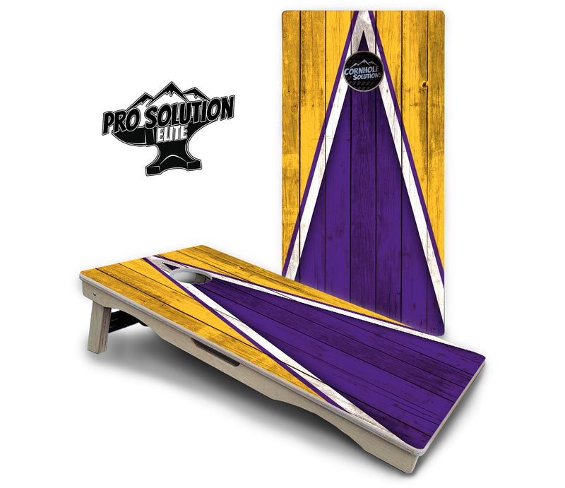 Pro Solution Elite - Team Color Triangle Design Options - Professional Tournament Cornhole Boards 3/4" Baltic Birch - Zero Bounce Zero Movement Vertical Interlocking Braces for Extra Weight & Stability +Double Thick Legs +Airmail Blocker