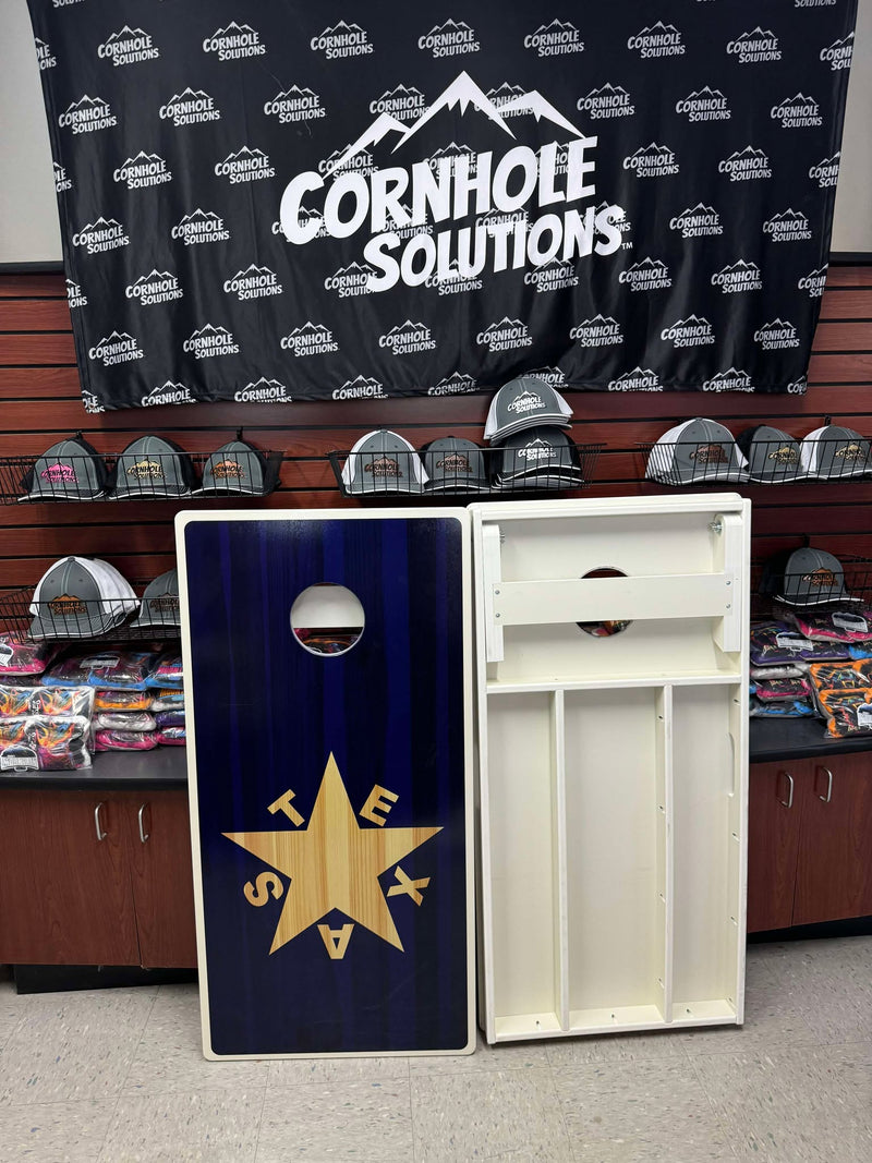 Scratch & Dent - Waterproof - All Weather Boards "Outdoor Solution" 18mm(3/4") Direct UV Printed - Regulation 2' by 4' Cornhole Boards (Set of 2 Boards) Double Thick Legs, with Leg Brace & Dual Support Braces!