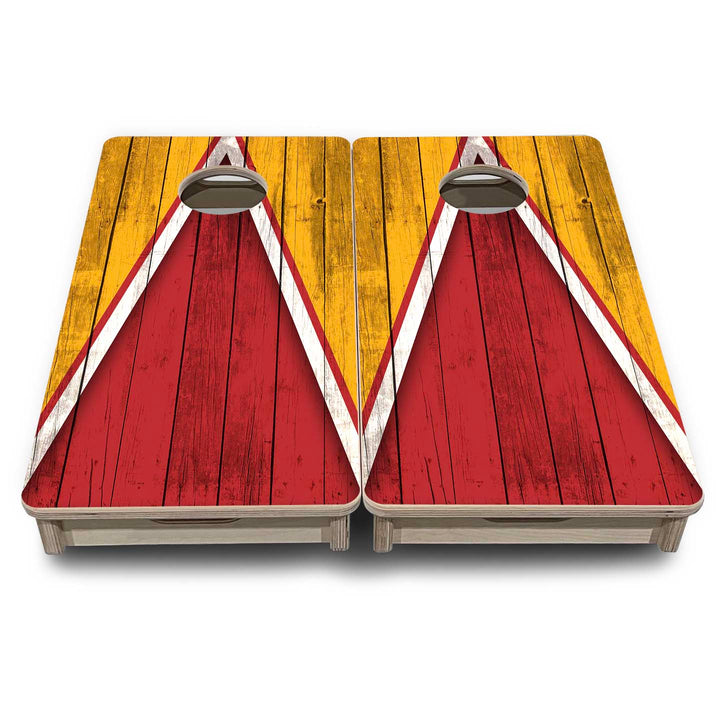 Mini Cornhole Boards - Team Color Triangle