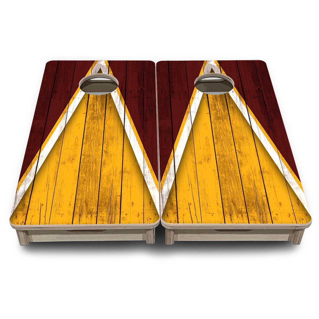 Mini Cornhole Boards - Team Color Triangle