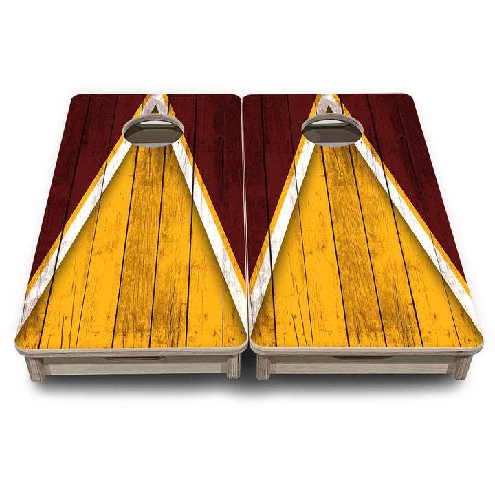 Mini Cornhole Boards - Team Color Triangle