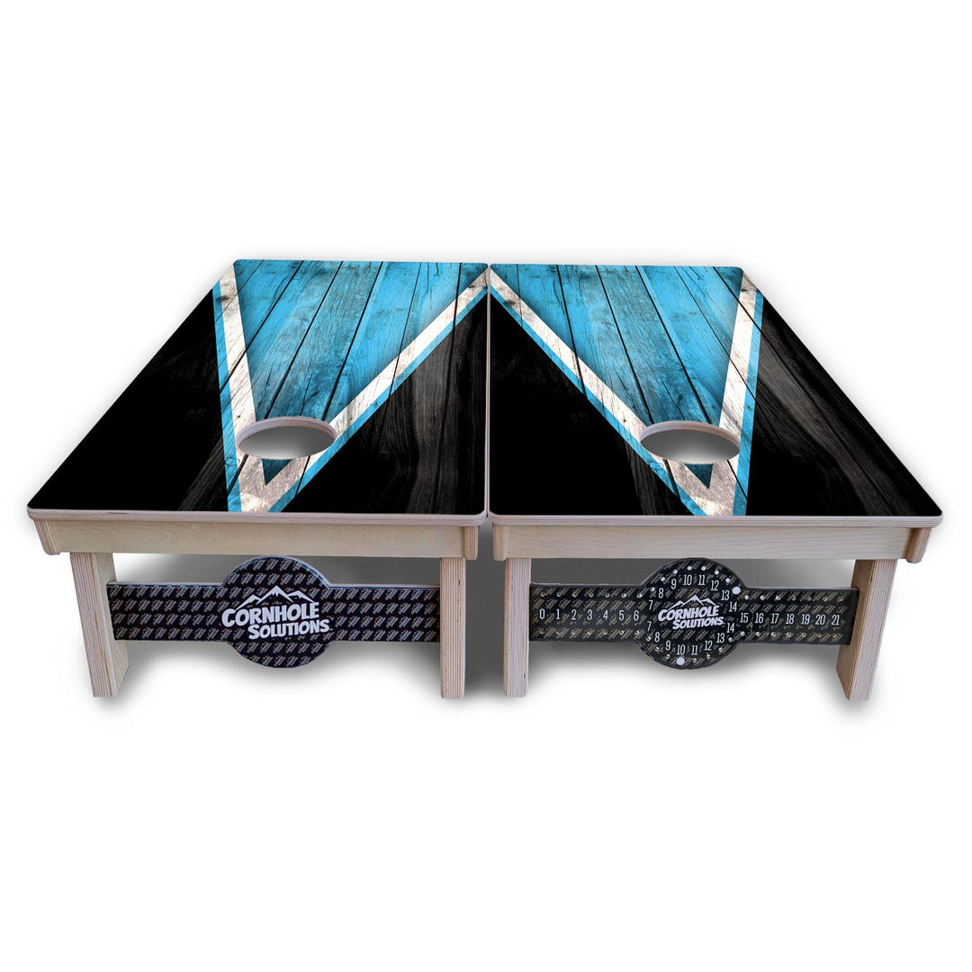 Sky Blue Triangle Cornhole Boards - Professional Tournament Series