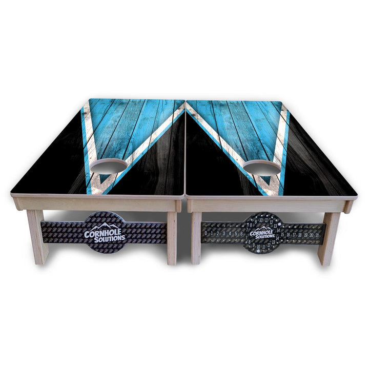 Sky Blue Triangle Cornhole Boards - Professional Tournament Series
