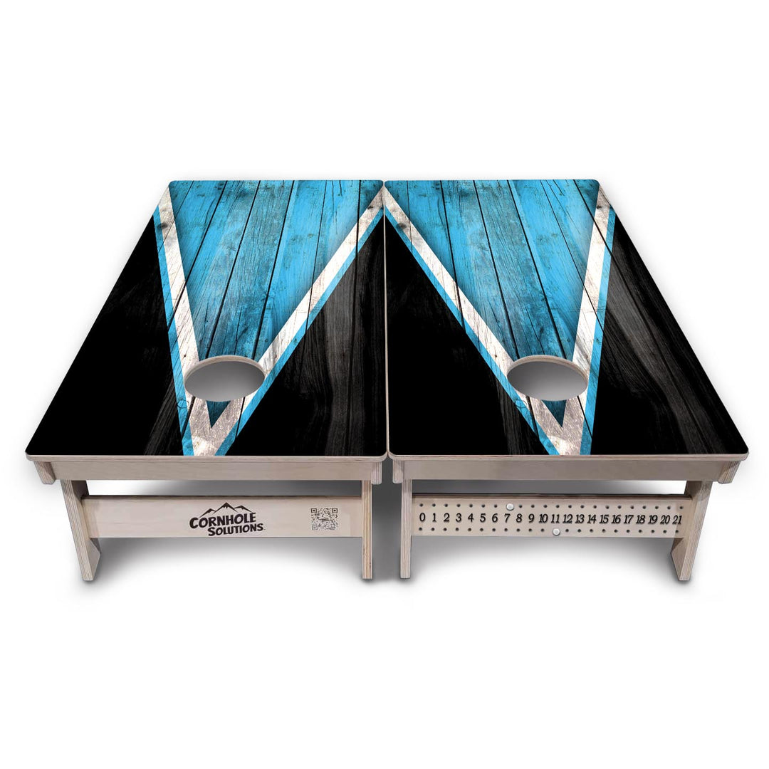 Sky Blue Triangle Cornhole Boards - Professional Tournament Series