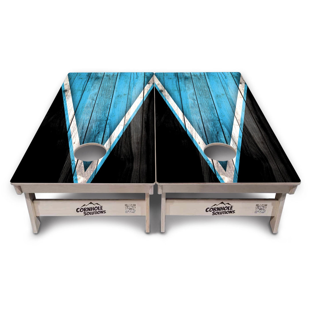 Sky Blue Triangle Cornhole Boards – Tournament Series
