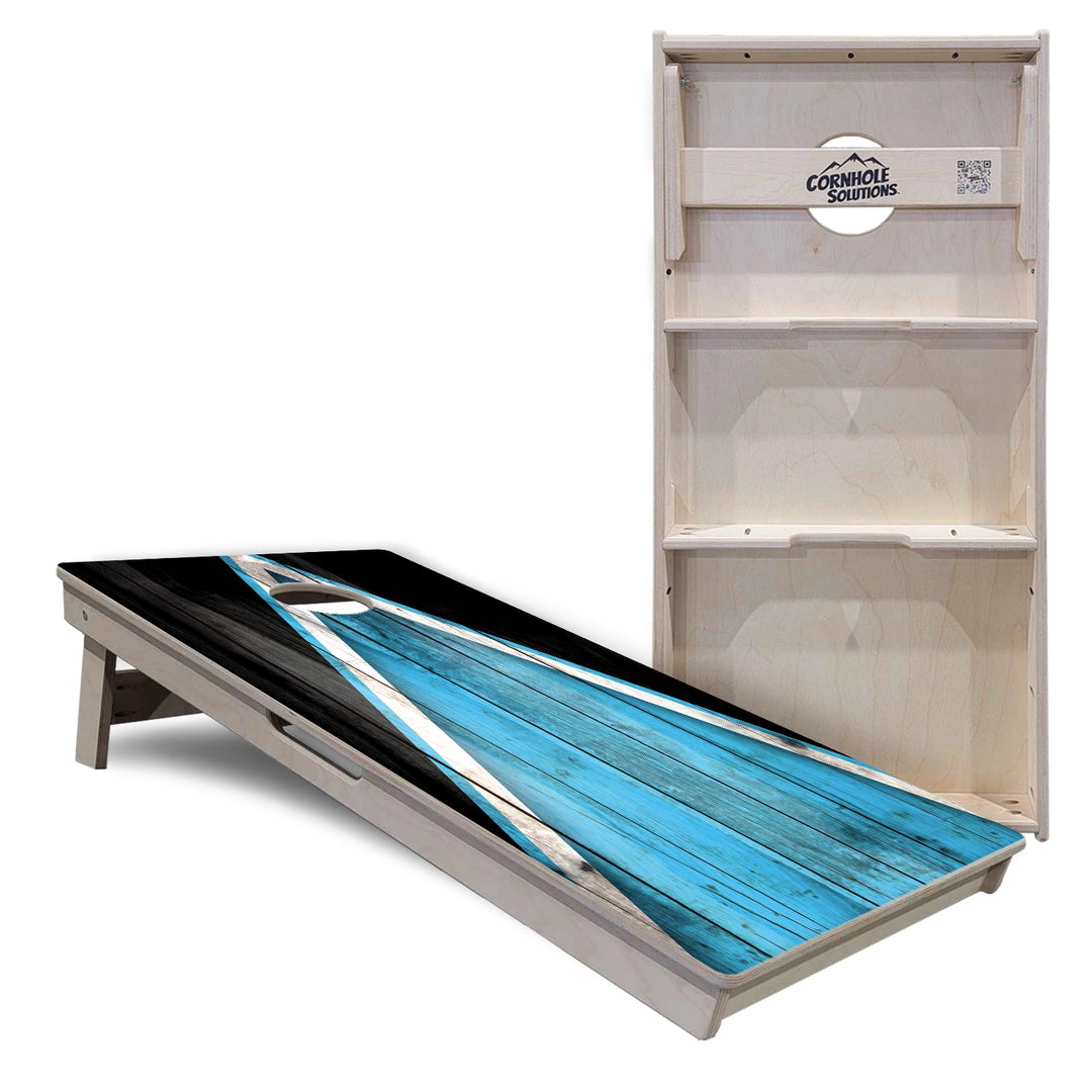 Sky Blue Triangle Cornhole Boards – Tournament Series