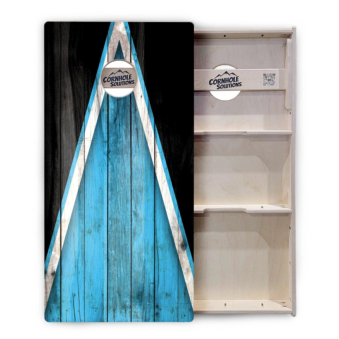 Sky Blue Triangle Cornhole Boards – Tournament Series