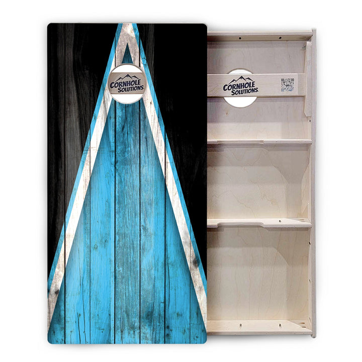 Sky Blue Triangle Cornhole Boards – Tournament Series