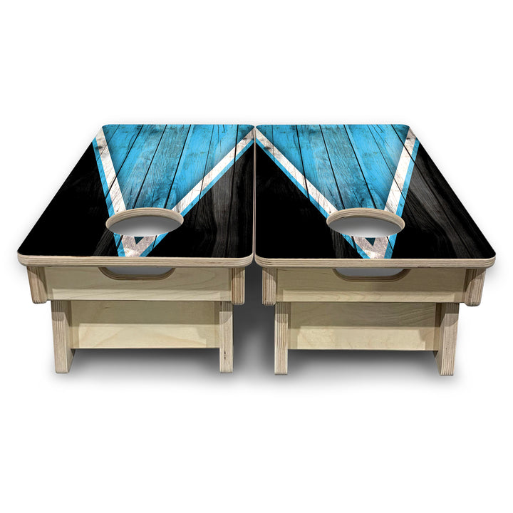 Mini Cornhole Boards - Sky Blue Triangle