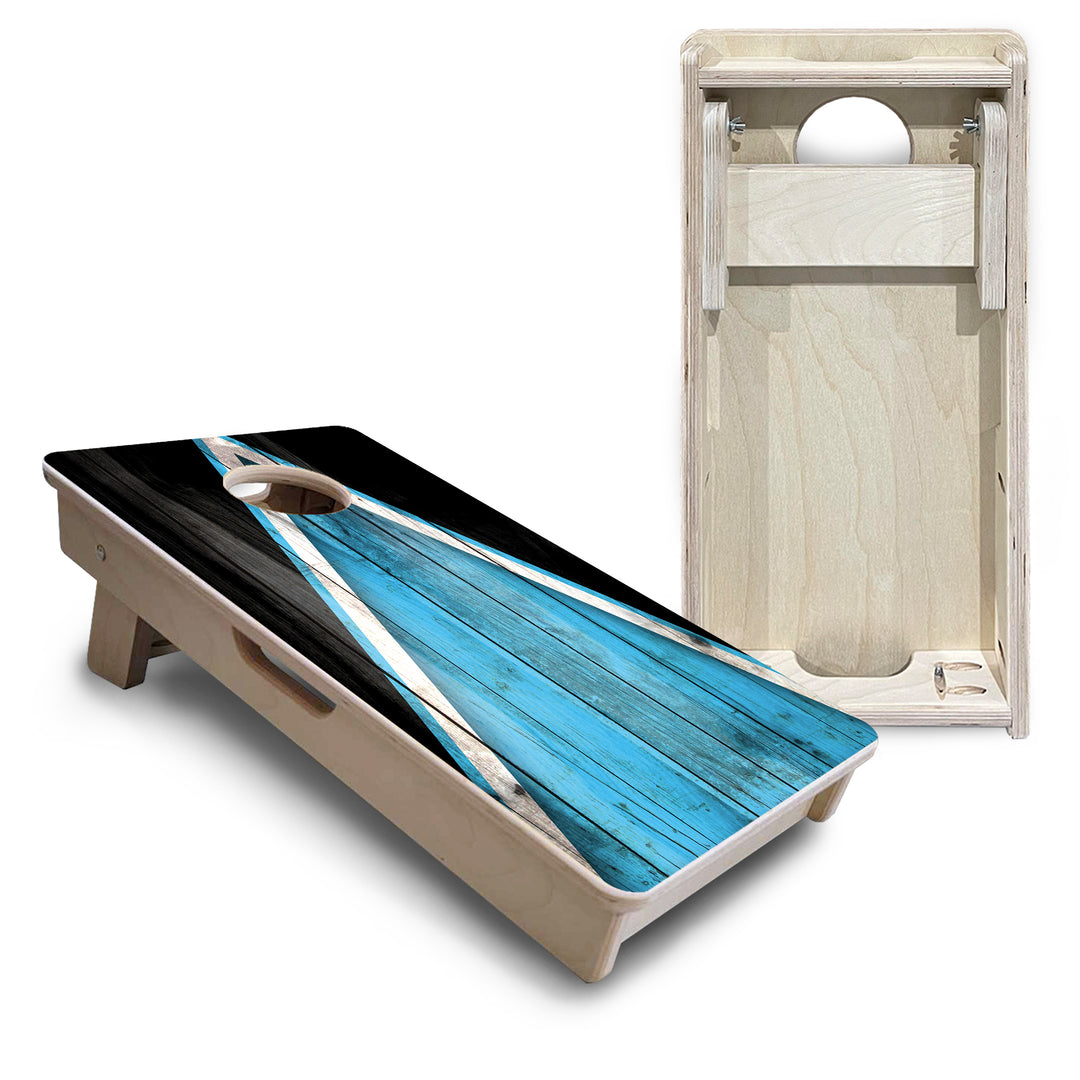 Mini Cornhole Boards - Sky Blue Triangle